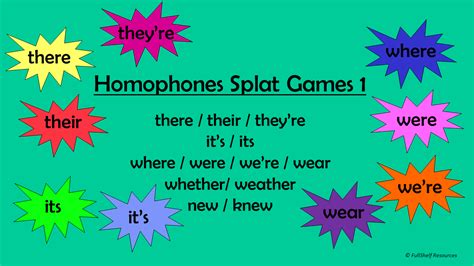 11 Homophone Worksheets Games