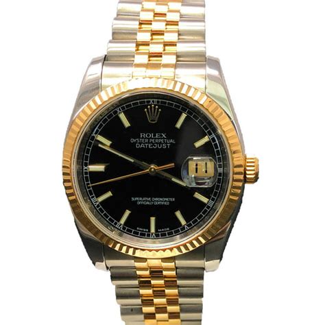 Rolex Rolex Datejust 116233 Black Stick Dial And An 18kt Yellow Gold
