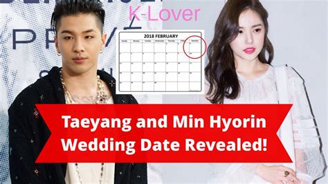taeyang and min hyorin s wedding date has been announced youtube