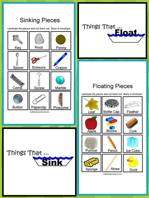 Things That Float And Things That Dont Preschool Science Etsy Canada