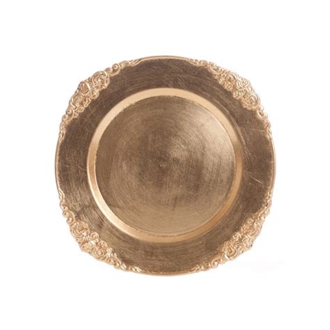 Get free shipping on all orders over $49! Gold Vintage Charger Plates BULK (24 Plates) [402570 Gold ...