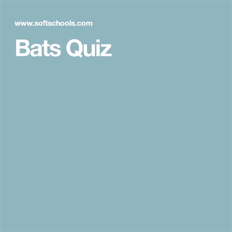Bats Quiz Quiz Bat Quizzes