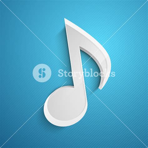 Abstract Shiny Musical Note Ob Blue Background Royalty Free Stock Image