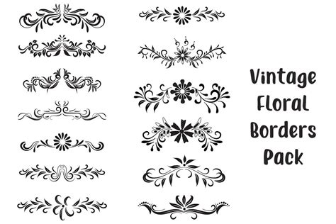 Vintage Floral Borders Vector