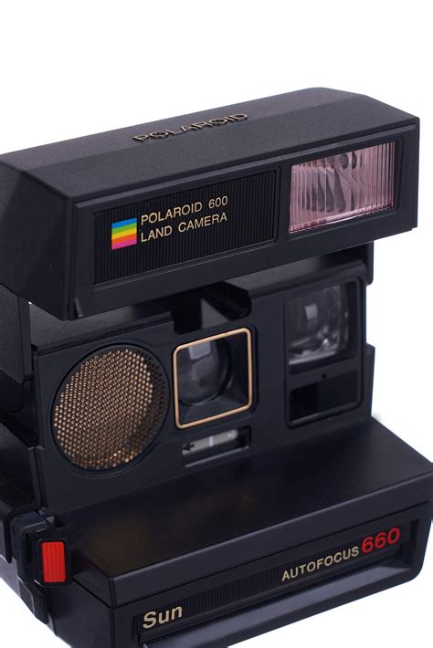 1980s Polaroid Sun 660 Autofocus Instant 600 Film Camera Black W
