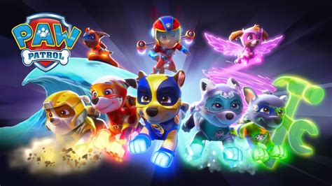 She wears a shiny teal and purple uniform with metallic stitching and white felt detailing, and blizzard blast badge on her chest. PAW Patrol | The Official Mighty Pups Trailer - YouTube