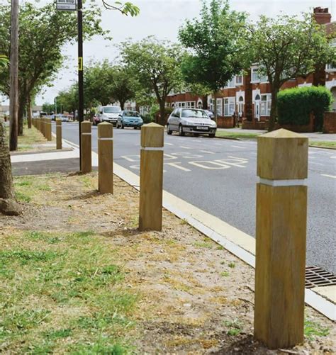 Control Car Parking With Road Side Wooden Bollards Woodcraft Uk