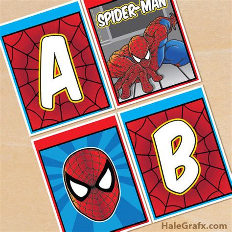 Free Printable Spider Man Alphabet Banner Pack