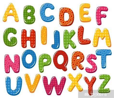Sticker Colorful Alphabet Letters Pixersuk