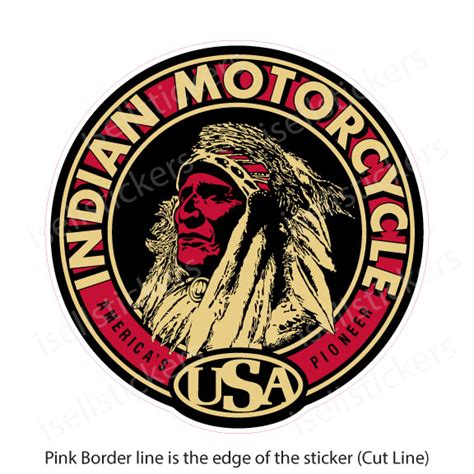 Indian Motorcycle War Bonnet Vintage Bumper Sticker Window Decal Facing