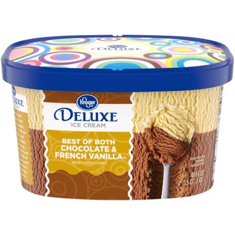 Kroger Deluxe Best Of Both Chocolate French Vanilla Ice Cream Tub