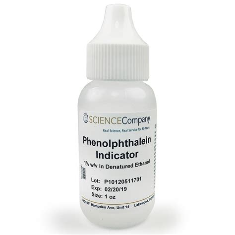 Phenolphthalein Ph Indicator 1 Oz