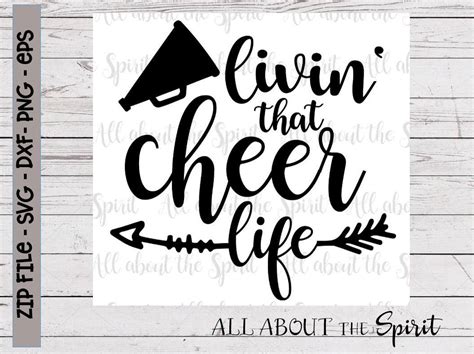 Svg cut files + pdf printables. SVG Cheer Life Cricut svg Silhouette dxf Livin the Cheer ...