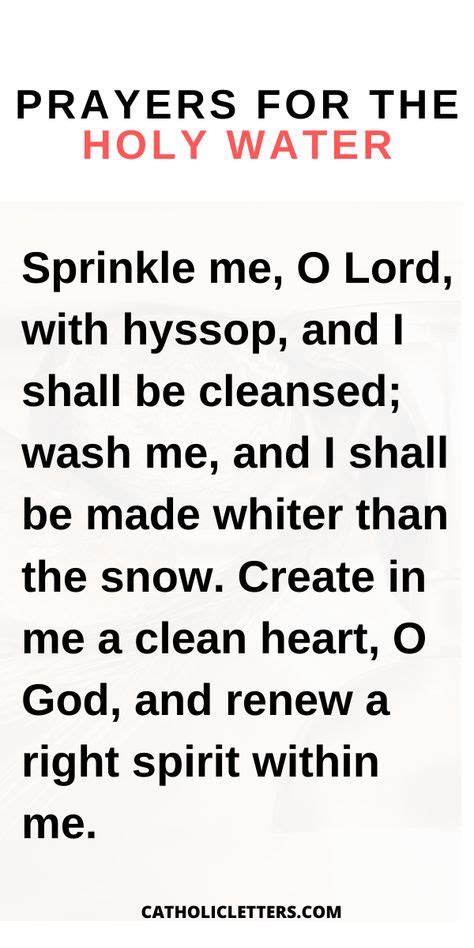 Pray This Prayer When Using Holy Water To Bless Yourself In 2020