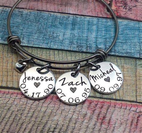 Personalized Bracelet T For Her Grandma Custom Bangle Bracelet