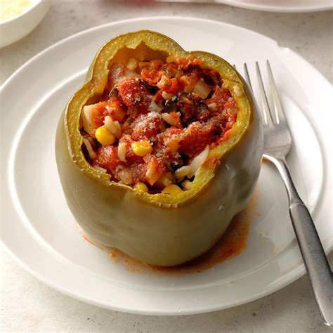 Vegetarian Stuffed Peppers Recipe How To Make It Taste Of Home