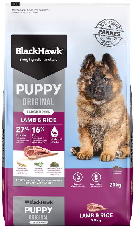 Black Hawk Original Large Puppy Lamb And Rice Dry Dog Food 20kg Best