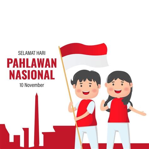 Download Vector Png Kartun Ucapan Selamat Hari Pahlawan Indonesia