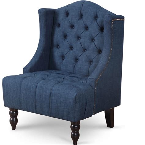Nailhead Modern Tall Wingback Tufted Accent Armchair By Choice Products