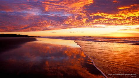 Hd Wallpaper Sunrise At Moreton Island Queensland Australia Beaches