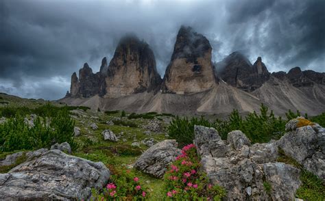 Download Vegetation Italy Cloud Landscape Dolomites Nature Tre Cime Di