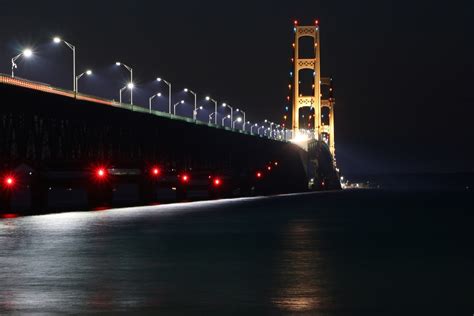 Michigan Exposures Nighttime Mackinac Bridge