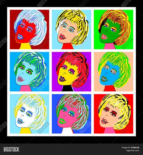 Abstract Art Pop Art Womens Faces Image And Photo Bigstock