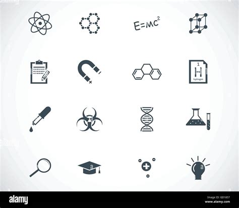 Vector Black Science Icons Set Stock Vector Image And Art Alamy