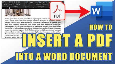 How To Insert A Pdf Document Into A Word Document Easily Youtube