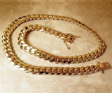 Solid 14k Gold Miami Mens Cuban Curb Link Chain Necklace 24 Heavy 196