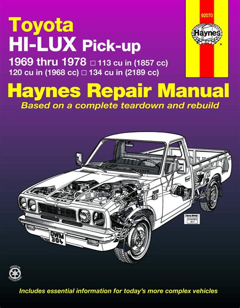 Ebook Pdf Toyota Hilux Pick Up 1969 78 Haynes Repair Manuals