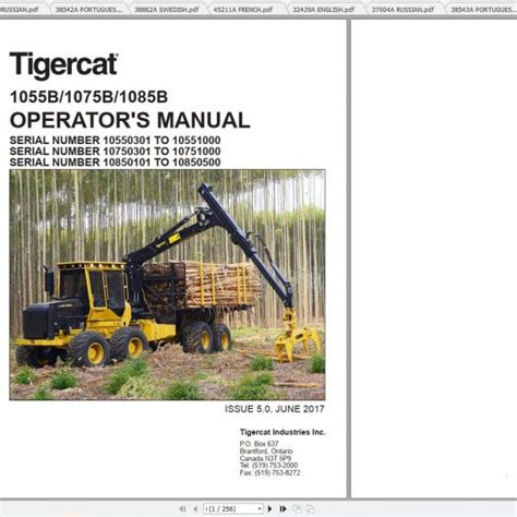 Tigercat Forwarder 1065 1075 10650101 10750300 Operator Service