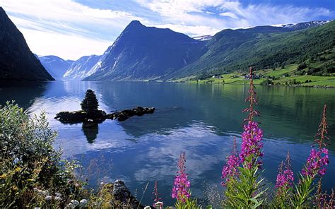 Hd Wallpaper Landscape Nordic Landscapes Water Mountain Beauty In