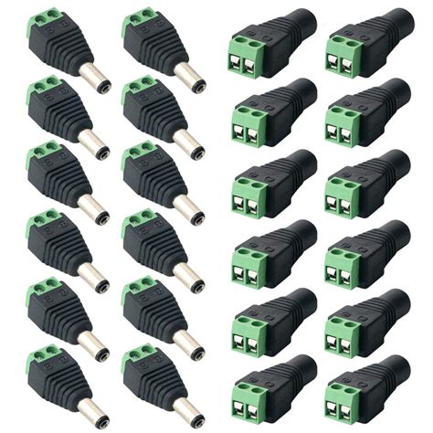 Buy Qitindasen 12 Pairs Premium 55 X 21mm Dc Power Connector Plug
