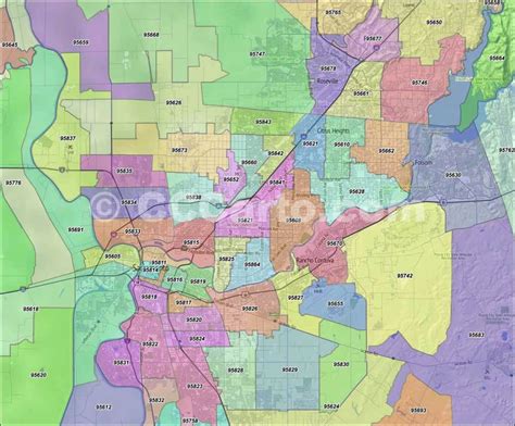 Sacramento Area Zip Code Map Ailina Laurette