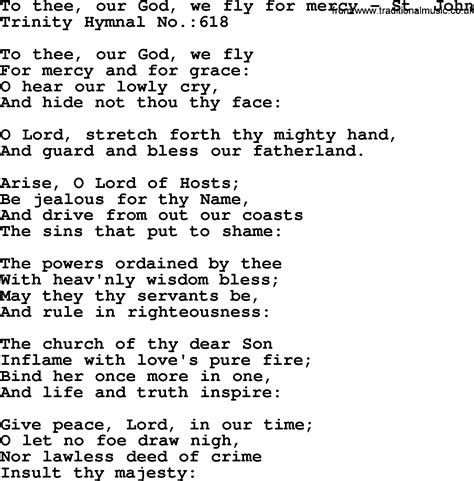 Trinity Hymnal Hymn To Thee Our God We Fly For Mercy St John