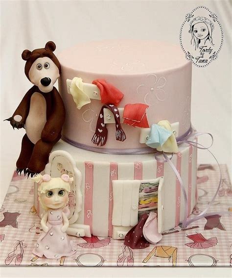 For Small Dressy By Grasie Fashionista Cake Masha And The Bear Bear Cakes Fondant Cakes