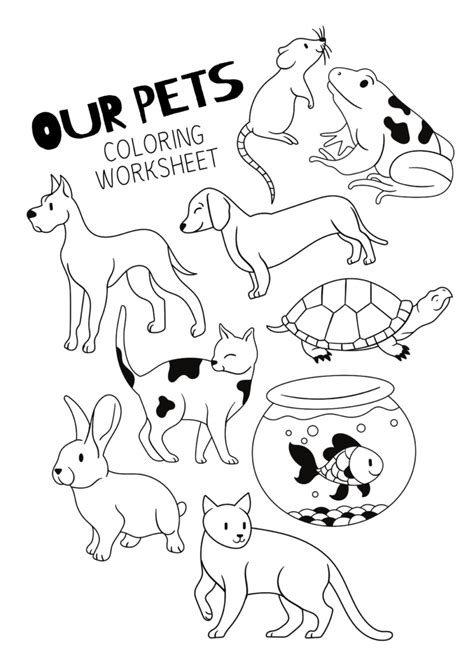 Pet Coloring Pages Kidsworksheetfun