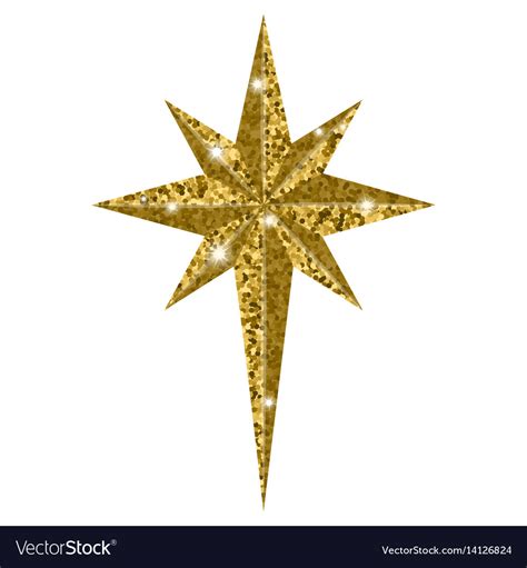 Bethlehem Christmas Golden Star Isolated On White Vector Image A5c