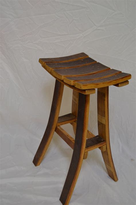 These genuine white oak whiskey barrel staves exhibit great character for rustic woodworking projects. Barrel Stave Bar Stool | เฟอร์นิเจอร์