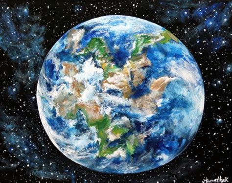 Planets Planet Earth Earth Earth Painting Deep By Thisarttobeyours