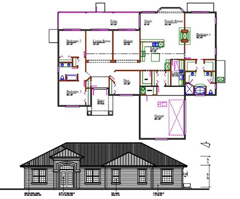 Ground Floor Plan Of Bungalow Autocad File Free Download Cadbull Images
