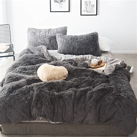 Pure Color Mink Velvet Bedding Sets 20 Colors Lambs Wool Fleece Bed