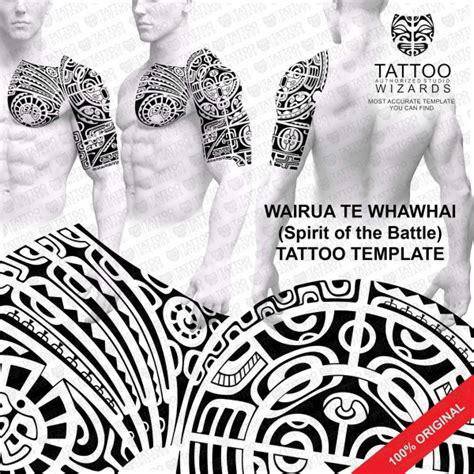 Wairua Te Whawhai Battle Spirit Maori Warrior Tattoo Stencil Template