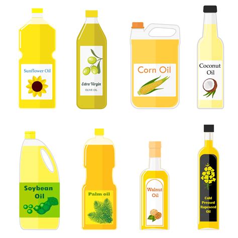 Pictures Of Different Types Of Oil For Cooking Vector Art At Vecteezy