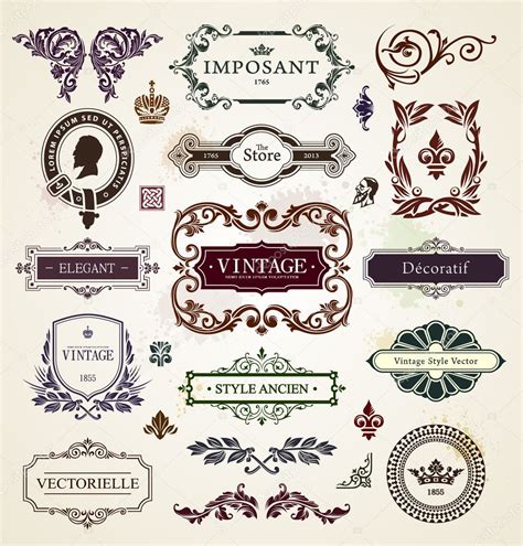 vintage design elements — stock vector © vecster 25557019