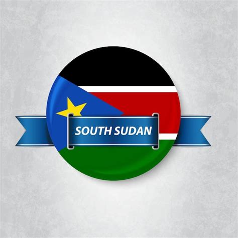 bandeira do sudão do sul em um círculo vetor premium