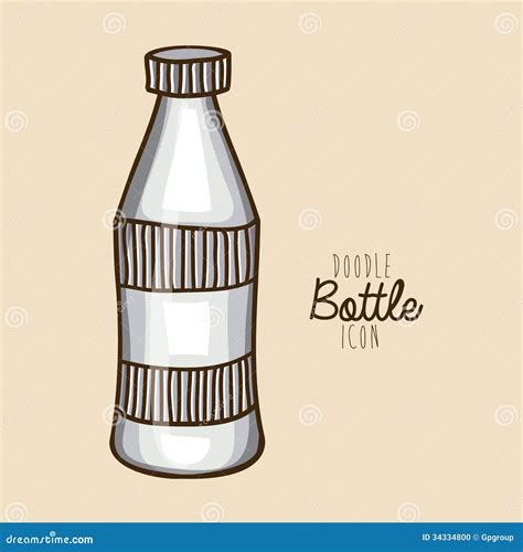 Oil Bottle Drawing Vector Glass Pitcher With Cork Stopper Hand Drawn