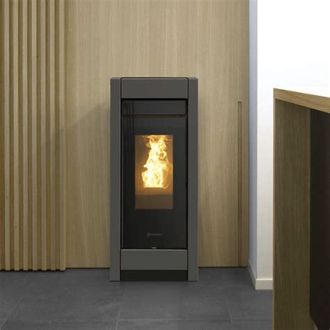 Pellet Heating Stove Aromy Metacolor Thermorossi Contemporary Steel Soapstone
