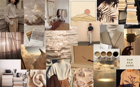 33 Beige Aesthetic Collage Laptop Wallpapers